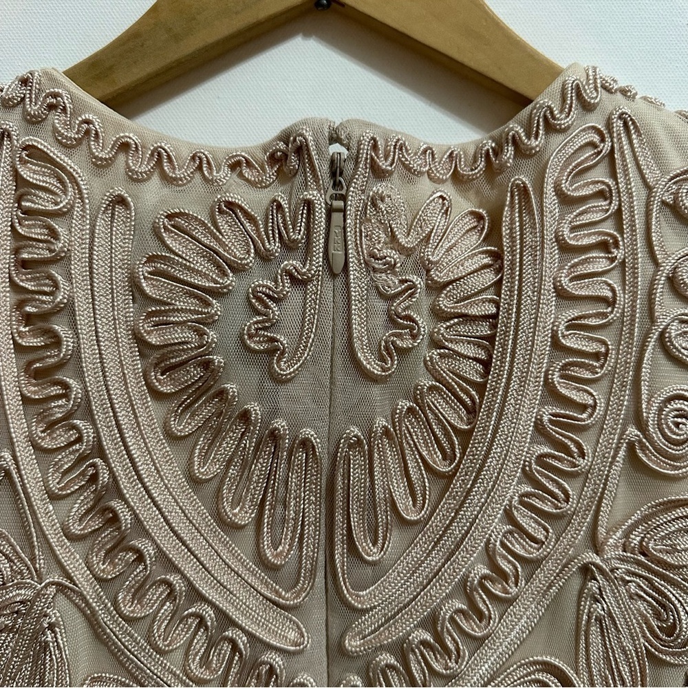 JS Collections Cocktail Dress 2 Light Blush Pink Embroidered Sheer Cap Sleeves - Picture 11 of 13